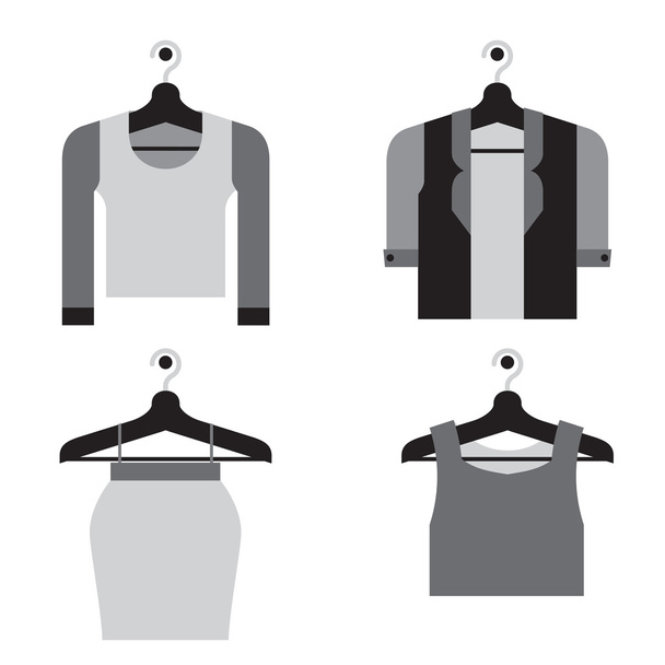 Woman Clothes On Hanger Vector Illustration - Vector, Image