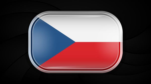 Δημοκρατία της Τσεχίας. Διάνυσμα σημαία κουμπί σειρά - Διάνυσμα, εικόνα