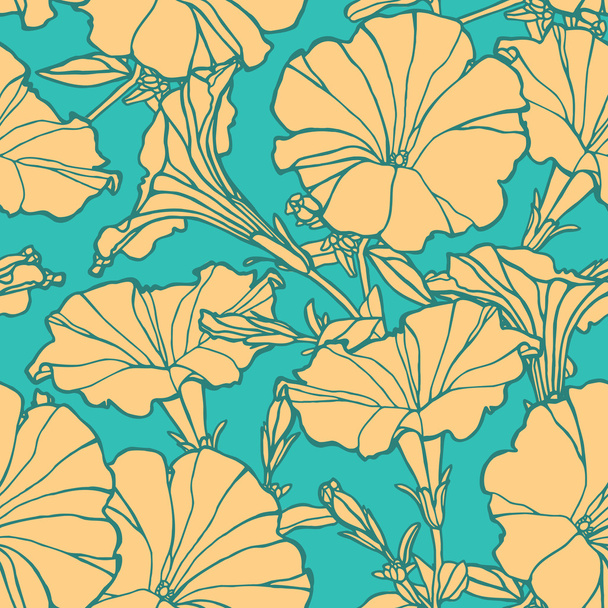 Seamless pattern with flowers - Vektör, Görsel