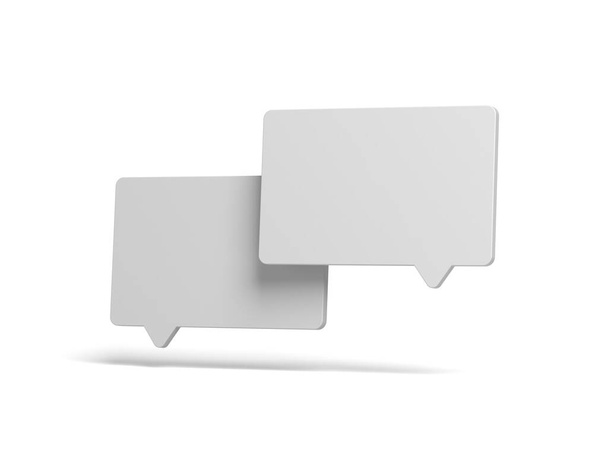 Chat icon isolated on white background. Empty. Speech bubble. Blank. Message. 3d illustration. - Foto, Imagen