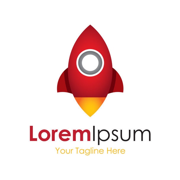 Flamme de lancement de fusée rouge belle icône d'affaires simple logo
 - Vecteur, image