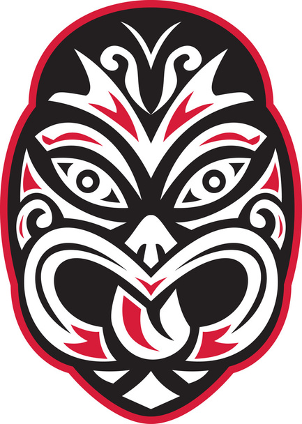 Maori tiki moko tattoo mask - Vector, Image
