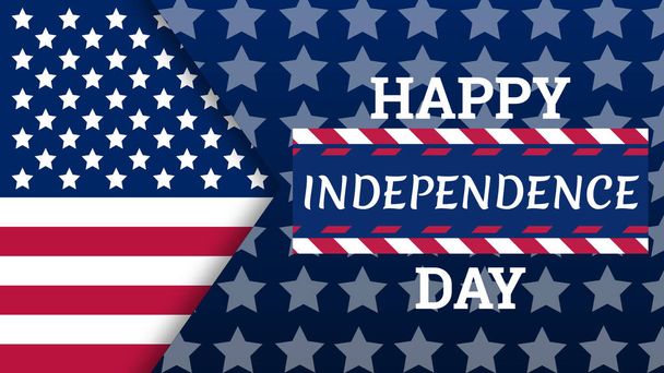 Šťastný den nezávislosti ilustrační obrázek na národní vlajce USA. šťastný den nezávislosti pozdravy. - Fotografie, Obrázek