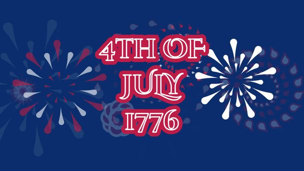 4th of July animated image with firework in flag texture. - Foto, immagini