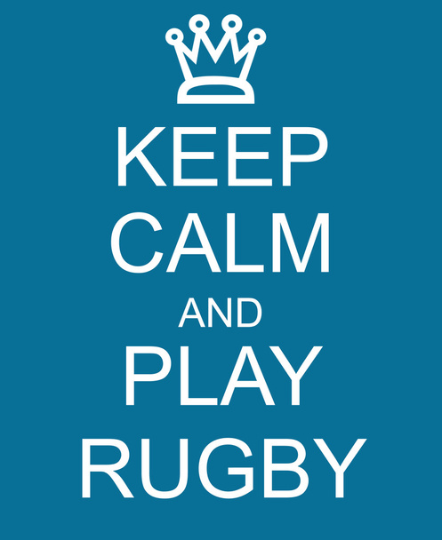 Zachovejte klid a hrát Rugby modrý znak - Fotografie, Obrázek