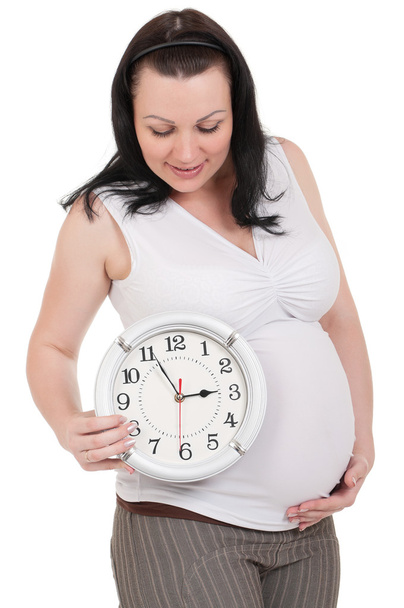 Pregnant belly clock - Φωτογραφία, εικόνα