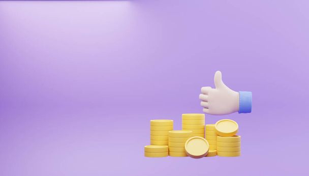 Piggy bank with coins.Saving money concept for the future.3D rendering - Fotoğraf, Görsel