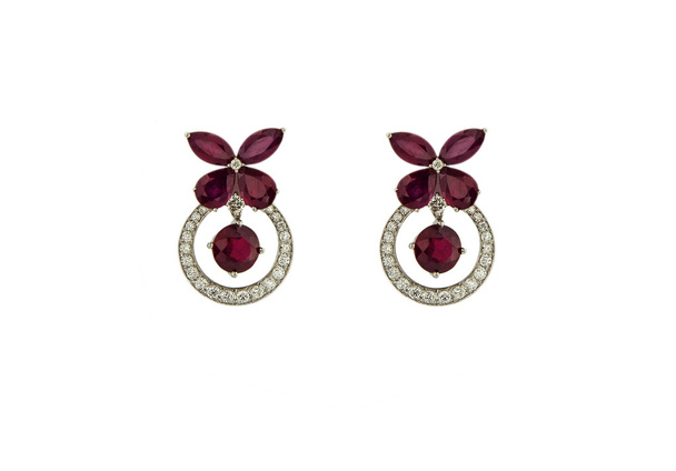 Earrings isolated on a white background - Photo, Image