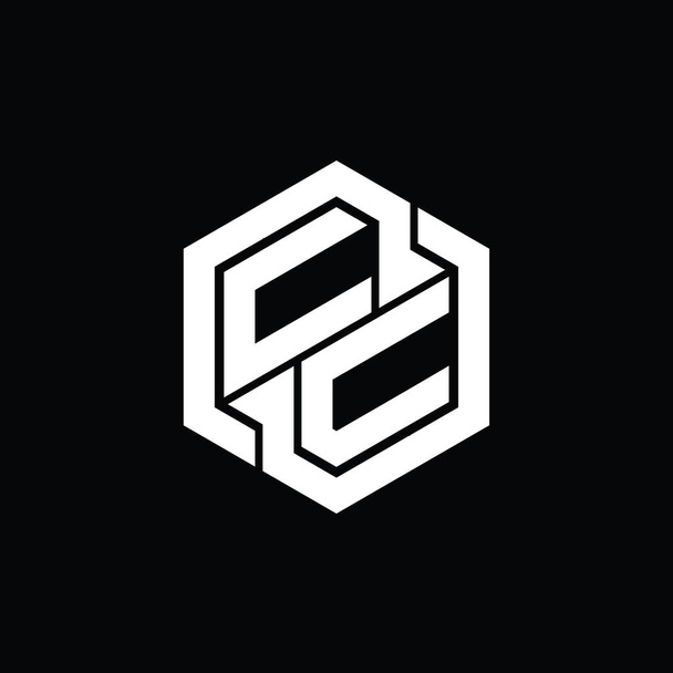 CC Logo monogram gaming with hexagon geometric shape design template - Photo, Image