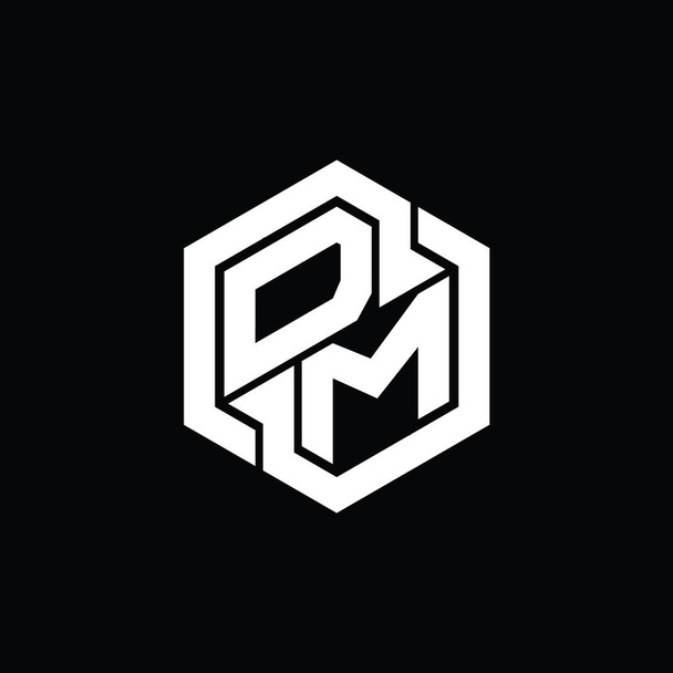 DM Logo monogram hraní s šestiúhelník geometrický tvar design šablony - Fotografie, Obrázek