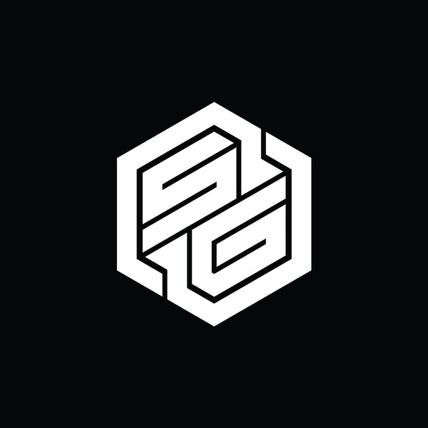 SG Logo monogramme de jeu avec hexagone forme géométrique modèle de conception - Photo, image