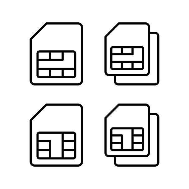 Sim Card значок Векторні ілюстрації. подвійний знак сім-карти і символ
 - Вектор, зображення