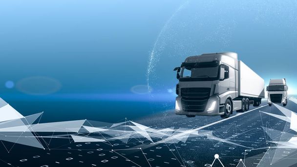 Efektivní logistické procesy v automatizovaných skladech poháněných AI, modernizace skladů a logistiky pomocí technologie 6G a AI. - Fotografie, Obrázek