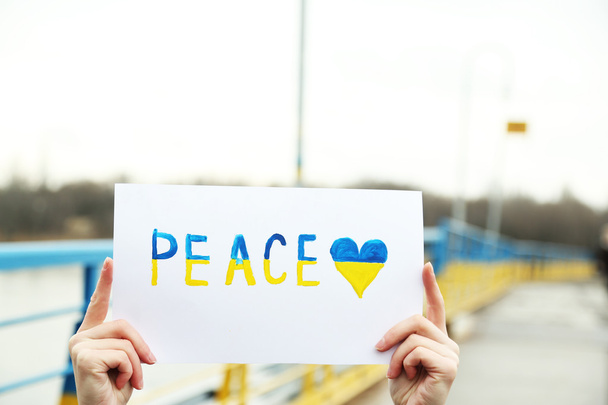 Paper with Peace of Ukraine - Fotoğraf, Görsel