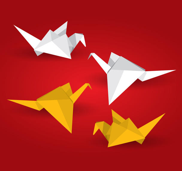 Origami πουλιά - Διάνυσμα, εικόνα