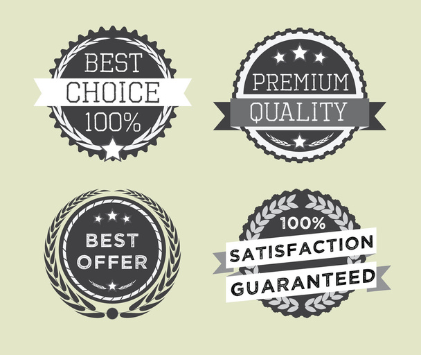 Set of vintage retro premium quality badges and labels - Διάνυσμα, εικόνα