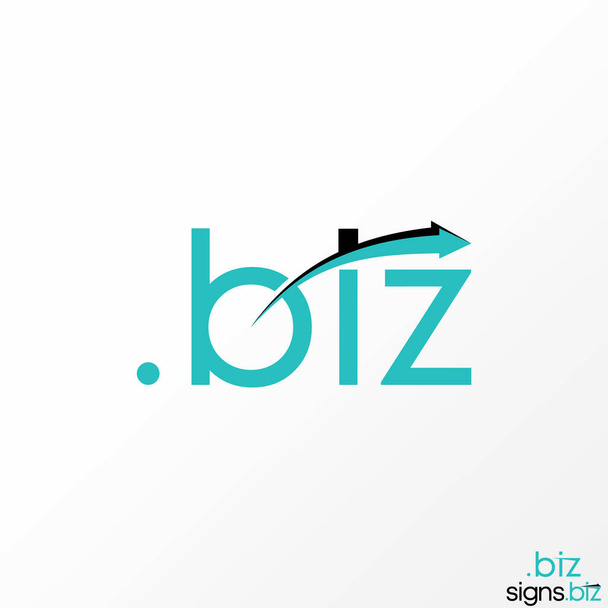 Logo tasarımı grafik konsepti soyut premium serbest vektör stok harfi BIZ font ve hızlı ok gölgesi. İlgili ilk monogram hareket sporu - Vektör, Görsel
