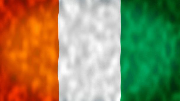 Drapeau Côte d'Ivoire en gros plan, le drapeau national de la Côte d'Ivoire en 3d, en résolution 4k. Images 4k de haute qualité - Photo, image