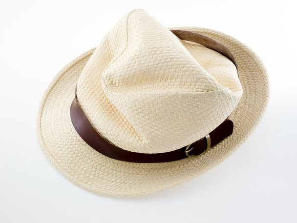rumpled female felt hat isolated on white background - Fotó, kép