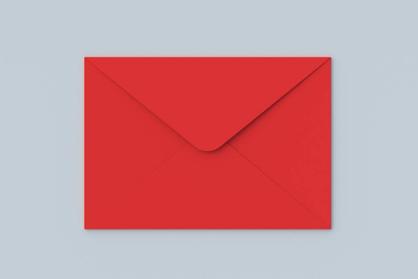 Postal envelope. Business correspondence. Top view. 3d render - Фото, зображення