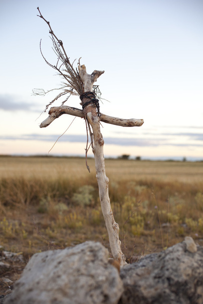 Cross built with branches - Photo, Image