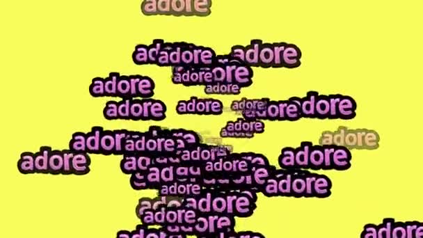 animiertes Video mit den Worten ADORE auf gelbem Hintergrund - Filmmaterial, Video