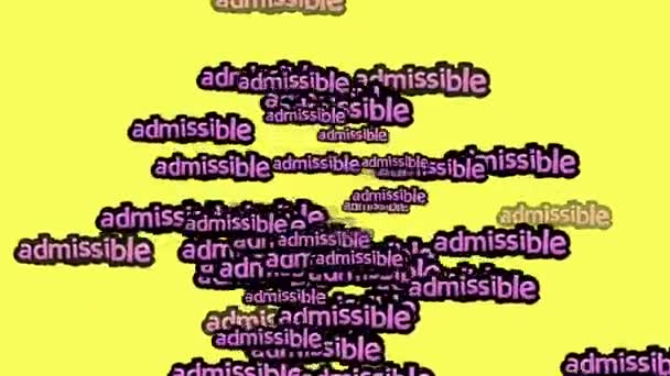 geanimeerde video verspreid met de woorden ADMISSBLE op een gele achtergrond - Video