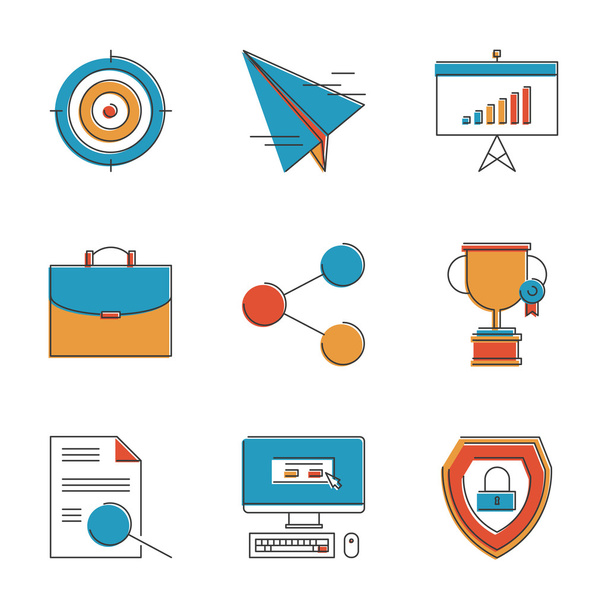 Business planning  icons set - Vector, imagen