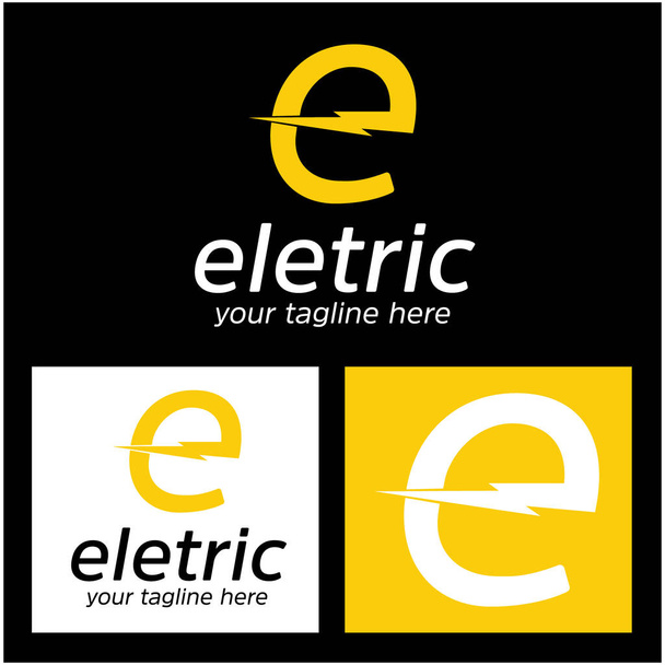 要旨E電気ロゴ.フラットベクトルロゴデザインテンプレート要素 - ベクター画像