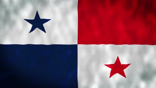 Panama bayrağı. Ulusal 3 boyutlu Panama bayrağı dalgalanması. Panama 'nın kusursuz döngü animasyonunun işareti. Panama bayrağı 4K Arka plan. Panama şehir bayrağı Panama Kanalı, Calobre sunumu için 4k video - Video, Çekim