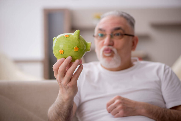 Old man in retirement concept at home - Photo, Image