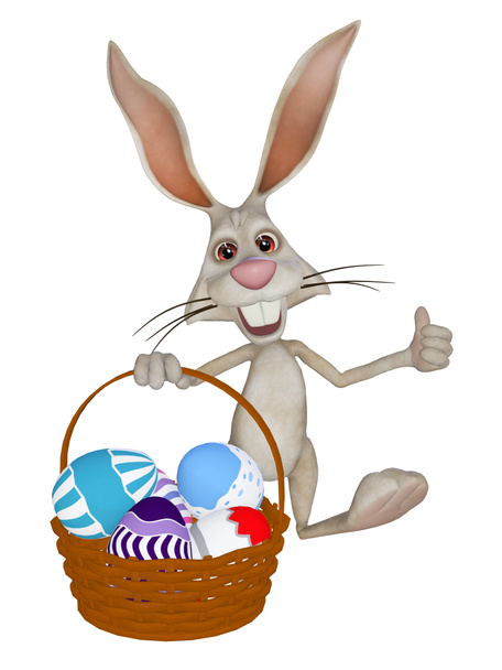 kreslený Velikonoční zajíček s velikonoční vajíčka - Fotografie, Obrázek