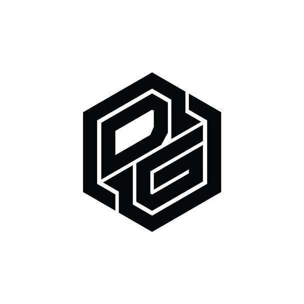 GD Logo Monogramm Gaming mit sechseckiger geometrischer Formgestaltung Vorlage - Foto, Bild