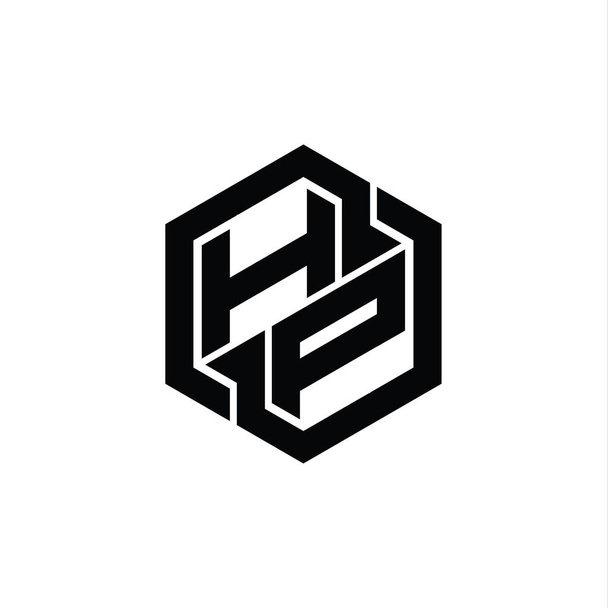 Логографические игры HP с использованием геометрического шаблона формы шестиугольника - Фото, изображение