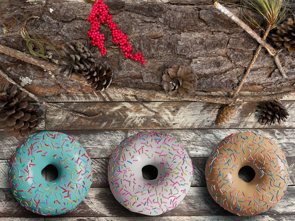 3D pink donut isolate on white BG - Foto, Bild