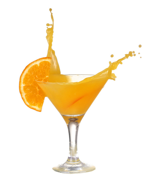 Orange cocktail with splashes illustration - Fotografie, Obrázek