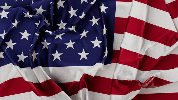 a close up of United States flag, 3D illustration. - Foto, Bild