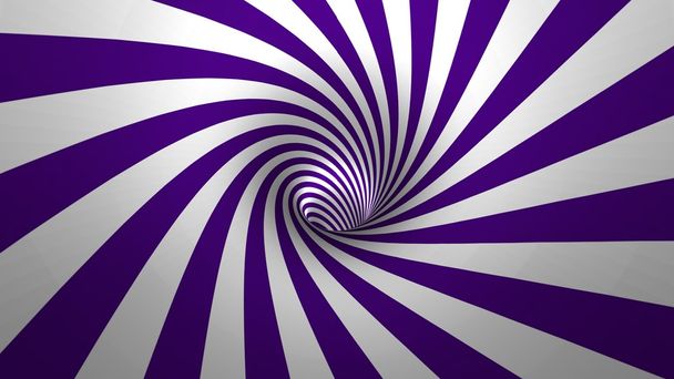 Hypnotic spiral or swirl making  purple and white background in 3D - Photo, Image