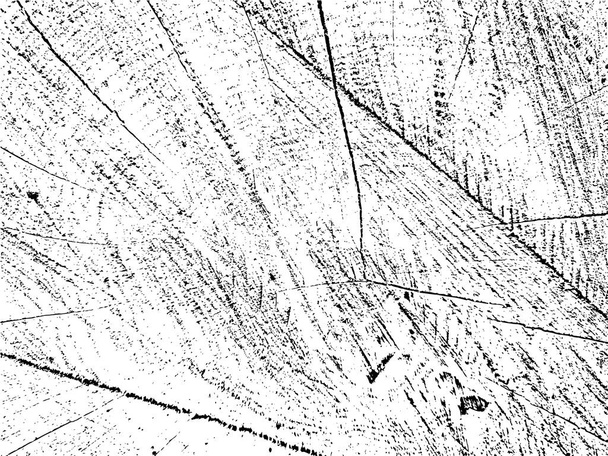 Nyers és természetes tölgyfa grunge textúra repedések monokróm fűrészelt log háttér. Tökéletes vintage, rusztikus vagy absztrakt design, mint egy overlay vagy stencil - Vektor, kép