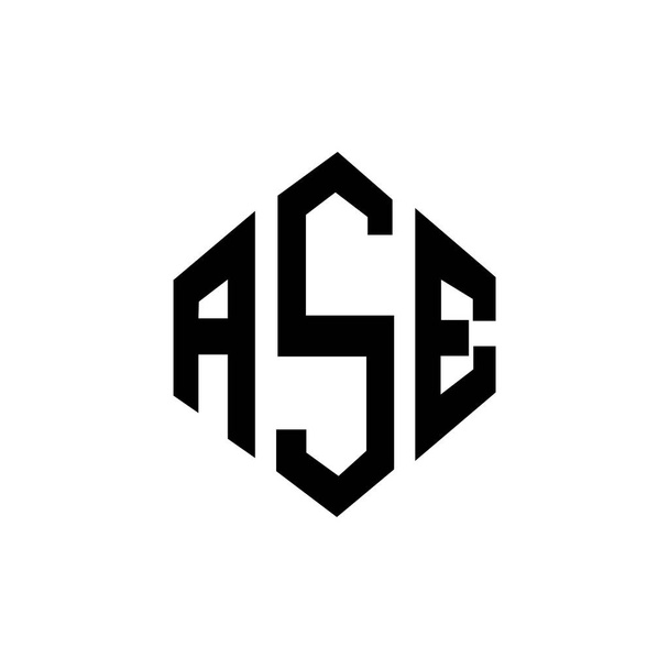 ASE letter logo design with polygon shape. ASE polygon and cube shape logo design. ASE hexagon vector logo template white and black colors. ASE monogram, business and real estate logo. - Vector, Image