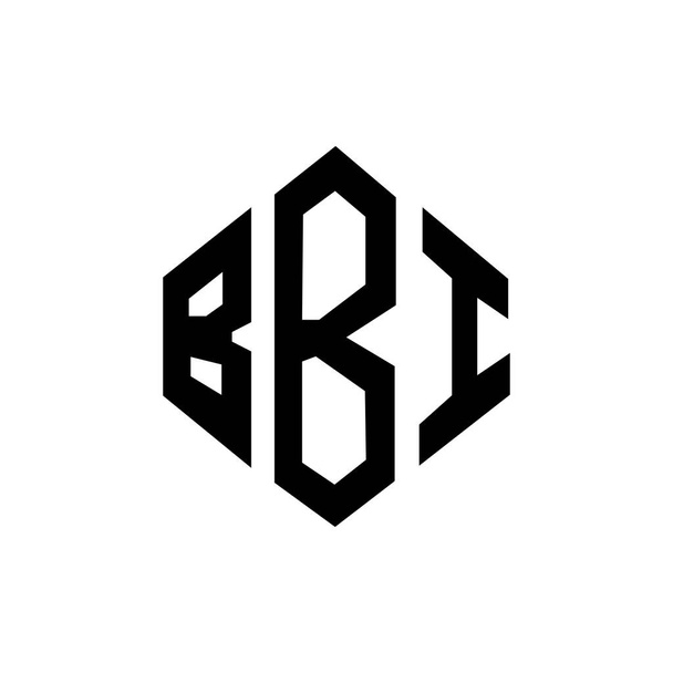 BBI letter logo design with polygon shape. BBI polygon and cube shape logo design. BBI hexagon vector logo template white and black colors. BBI monogram, business and real estate logo. - Vektör, Görsel