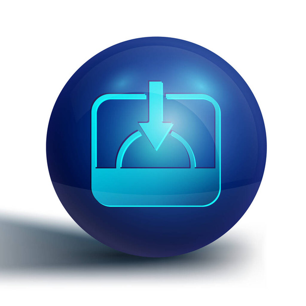 Icono del atardecer azul aislado sobre fondo blanco. Botón círculo azul. Vector - Vector, Imagen