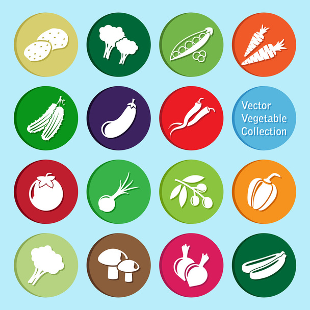 Vector collection: vegetable icons - Вектор,изображение