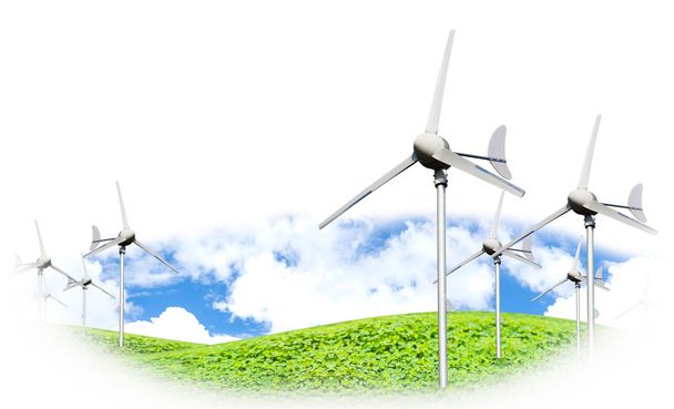 Eco-energie, Windturbines die elektriciteit opwekken - Foto, afbeelding