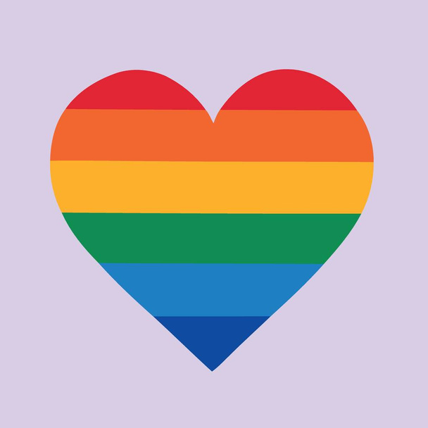 pride day or month lgbt heart with rainbow colors minimalistic vector illustration - Vector, imagen