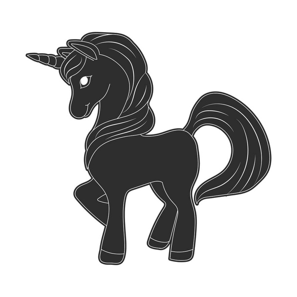 Flat design unicorn silhouette set illustration - Vector, afbeelding