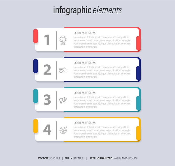 Wektor nowoczesnego biznesowego szablonu infograficznego - Wektor, obraz