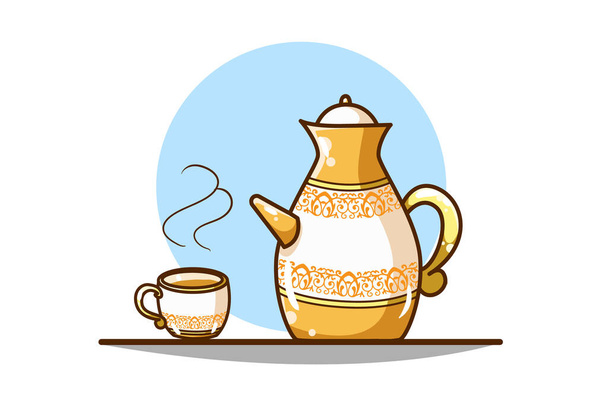Kettles and royal cups vector illustration - ベクター画像