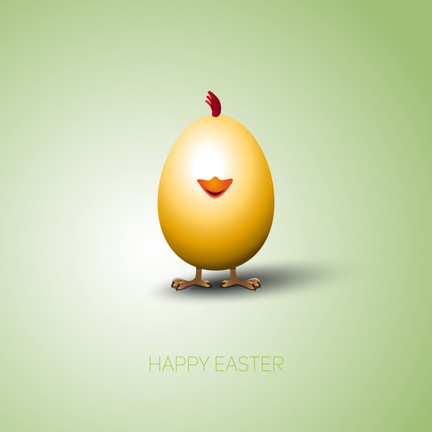 Happy Easter card with bright yellow egg - Vector, imagen