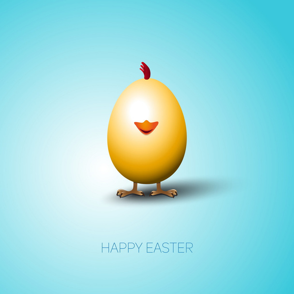 Happy Easter card with bright yellow egg - Vector, Image